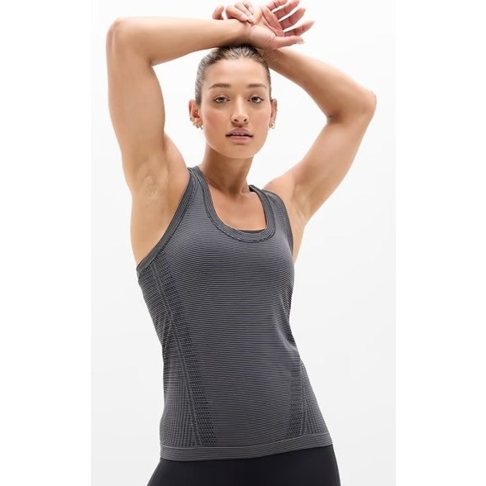 Athleta Women's Momentum Seamless Tank Dark Grey Size Large Activewear EUC